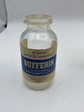 Vintage Bufferin 2.5 Inch Glass Display Bottle 36 Tablet Size, Popping Lid picture