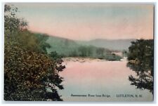 c1940 Ammonoosuc River Bridge Littleton New Hampshire NH Hand-Colored Postcard picture