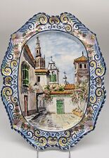 Spanish Majolica Seville Andalusia Spain Wall Plate City Sketch Art picture
