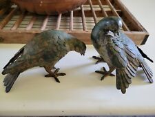 OLD Cast Iron PR. Birds Figure  Dove Life Size Japanese OKIMONO GIFT BIRDS DECOR picture