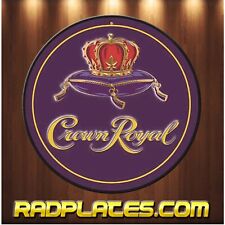 Vintage Style Round Man Cave Gift Crown Royal Aluminum Sign 12
