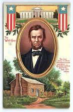 Postcard Abraham Lincoln Log Cabin To White House International Art picture