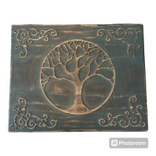 Carved Hinged LG Bohemian Celtic Tree Of Life Wooden Jewelry, Book, Storage Box  picture