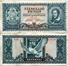 Banknote 1945 Republic Hungary Hungarian 10000000 Pengo Tildy 10 million picture