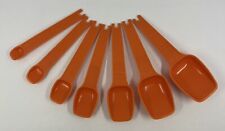 Vintage Tupperware Orange Measuring Spoons Set of 7 #1266-1272 picture