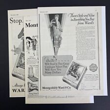 Vintage 1928 Montgomery Ward & Co Catalog Print Ad Lot of 3 picture