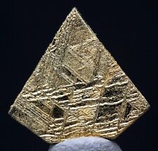 GIBEON GOLD PLATED Iron Meteorite Carved Diamond WIDMANSTATTEN Carving picture