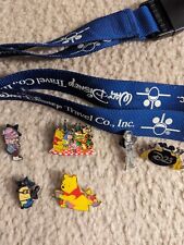 Disney/Universal Pins And Lanyard Lot Used Great Condition picture