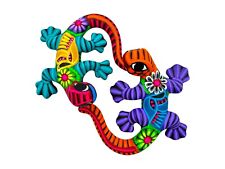 Talavera Salamander (2) Cute Mexican Pottery Folk Art Guerrero Home Decor 10.25