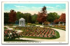 Flower Garden And Birge Fountain, Rand Park, Keokuk, Iowa Postcard picture