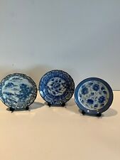 Set of 3 Blue and White Arita-Yaki Small Collector Plates New in Original Box picture