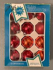 Vintage Ruby Red Coby Glass Christmas Ornaments USA Made 12 picture