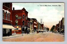 Ashtabula OH-Ohio, Scenic View of Main Street, Antique Vintage c1909 Postcard picture