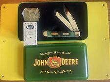 2001 Case Green Bone 6254 SS John Deere Trapper Knife NIB ONLY OPENED FOR PICS picture
