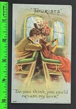 Vintage 1880s Meystayer's Tourists Stage Play Theater APPC Woman Man Trade Card picture