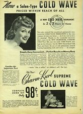 1946 Original Magazine Ad Charm-Kurl Cold Wave Permanent picture