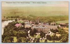 Notre Dame Indiana~Handcolored: Aeroplane View St Mary's College~c1915 Postcard picture