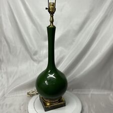 Vintage MCM Green Glass Table Lamp - Patina - Read Description picture