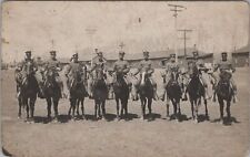 Mounted Military Band Fort Robinson Nebraska 1911 RPPC Photo Postcard picture