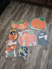 Lot of 7 Vintage 1980s Die Cut Halloween Decorations picture