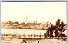 Vallejo California~Mare Island Navy Yard~Small Boats In Forefront~1930-50s RPPC picture
