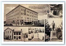 Hannibal Missouri MO RPPC Photo Postcard Mark Twain Hotel Cave Statue c1920's picture
