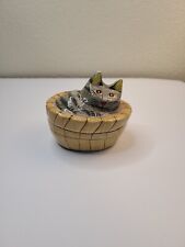 Vintage, Cat Papermache Trinket Box picture