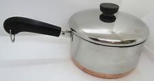 Vtg. Revere Ware 1801 2-Quart Sauce Pan Pot With Lid Copper Bottom Clinton ILL picture