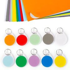 50 Pack Plastic Key Tags with Split Ring 1.5 Inch Round Writable Name Labels picture