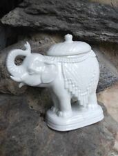 Adorable ANDREA BY SADEK Fine White Porcelain Elephant Trunk Up Candy Dish picture
