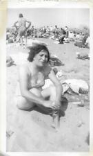 Vintage FOUND PHOTOGRAPH bw A DAY AT THE BEACH Original Snapshot JD 110 8 T picture
