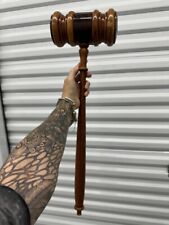 34” Vintage Wooden Gavel - Judges / Auctioneers. Wood Mallet Hammer picture