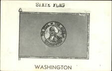 RPPC State Flag ~ Seal of the State of Washington ~ real photo postcard picture