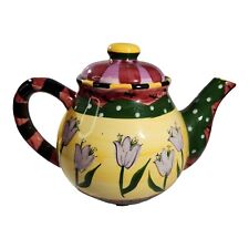 Vtg Teapot by Milson and Louis Hand Painted Floral 7