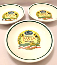 VTG Tuscany Pasta Bowls SET OF 3 TRE CI Olive Branch 8.25 Dinner Made Italy Y2K picture