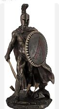 Spartan King Leonidas with Sword and Shield Bronzed Statue Decor H10
