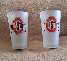 Set of 2 Ohio State Frosted Glass Tumblers - NWT picture