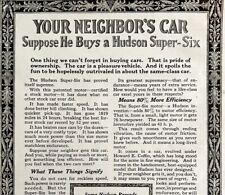 1916 Hudson Motors Super Six Neighbors Advertisement Automobilia Ephemera DWMYC3 picture