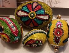 Eastern European Pysanky/Pisanki/Faberge Lot 4 Eggs -Hand Crafted Art Decoration picture