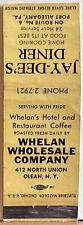 Whelan Wholesale Company Olean NY New York Vintage Matchbook Cover picture