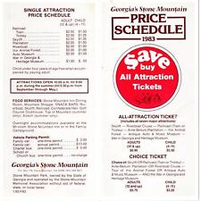 Vintage Georgia's Stone Mountain Price Schedule Fold Out Travel Brochure TF4-B4 picture