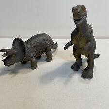 Vintage Dinosaur Toy Lot Tyrannosaurus And Triceratops picture