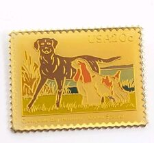 VTG Chesapeake Bay Retriever Cocker Spaniel Dogs Animal USPS 20c Stamp Pin JG&A picture