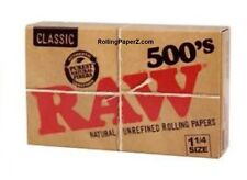 New RAW 500's 1 1/4 Size Cigarette Rolling Papers - 500 leaves per flat pack -   picture