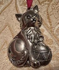 Gorham Cat Kitten Silver Plated Christmas Ornament picture