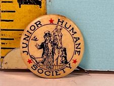 Vintage Humane Society Pinback with pledge on backside pinback picture