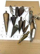 LOT OF (13)  VINTAGE PLUMB BOBS 3 OZ TO 2.0 POUNDS BRASS /STEEL picture