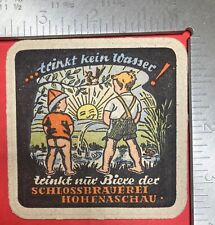 SCHLOSSBRAUEREI 3.5 INCH SQUARE BEER COASTER RARE VINTAGE picture