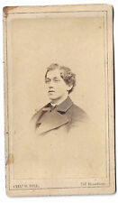 CDV Photograph  Young Man - Chas K Bill Broadway 2c Tax Stamp Pencil June 9 1866 picture