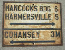 1890s Cast Iron Street Sign New Jersey Garden State Cohansey Hancocks Bridge picture